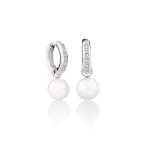 Pendientes Pearl Criollas de oro blanco de 18K con una pareja de perlas cultivadas que nos ofrece una doble versión día-noche con 0,18ct de diamantes talla brillante.