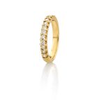 Anillo Black, Pink, Gold & White Anillo tipo media alianza de oro amarillo de 18K con 0,52ct de diamantes talla brillante.