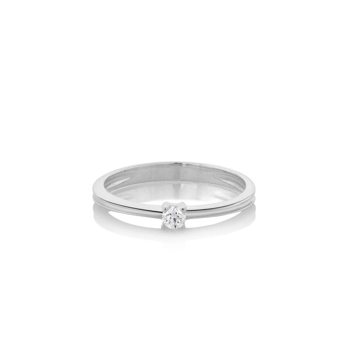 Anillo Grace Anillo de oro blanco de 18K con un diamante de 0,09ct talla brillante.