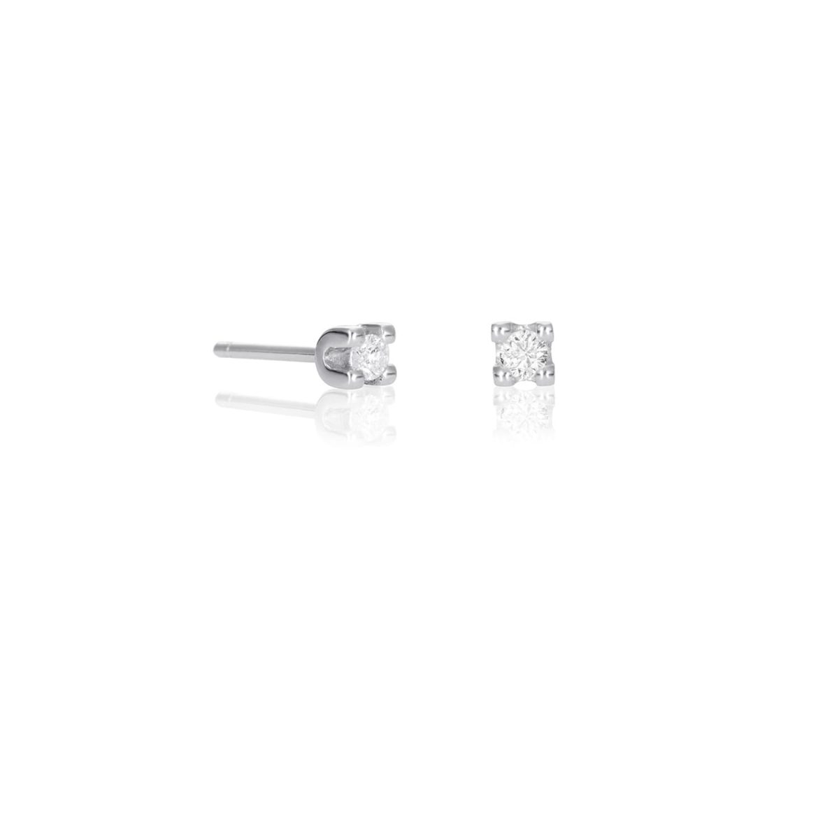 Pendientes Grace Pendientes de oro blanco de 18K adornados con 0,12ct de diamantes talla brillante.