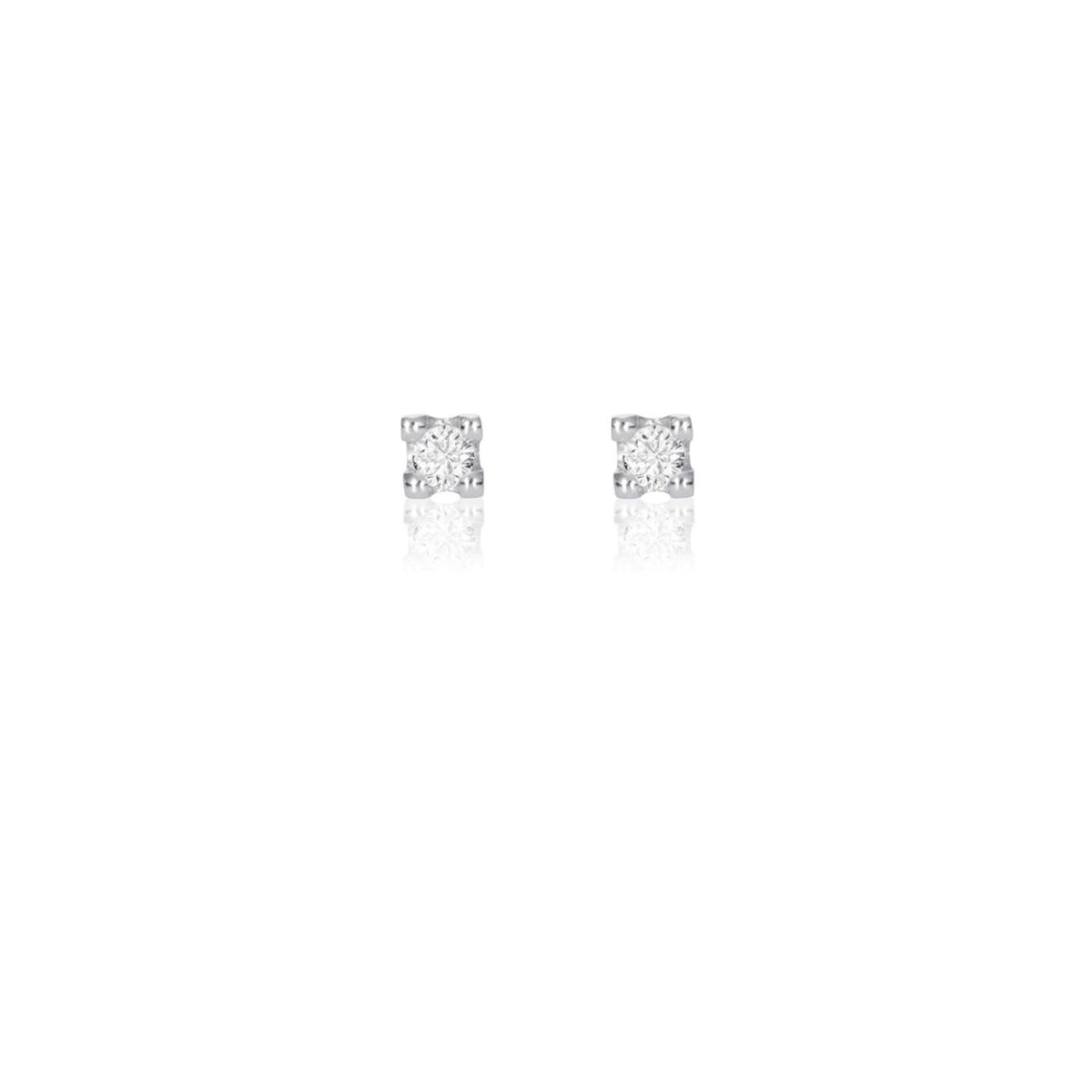 Pendientes Grace Pendientes de oro blanco de 18K adornados con 0,12ct de diamantes talla brillante.