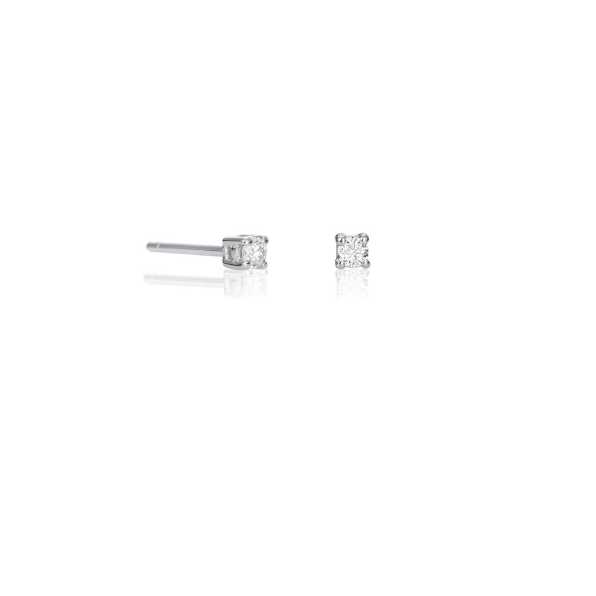 Pendientes Grace Pendientes de oro blanco de 18K adornados con 0,12ct de diamantes talla brillante.