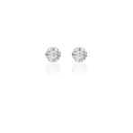 Pendientes Grace Pendientes de oro blanco de 18K adornados con 0,12ct de diamantes talla brillante.