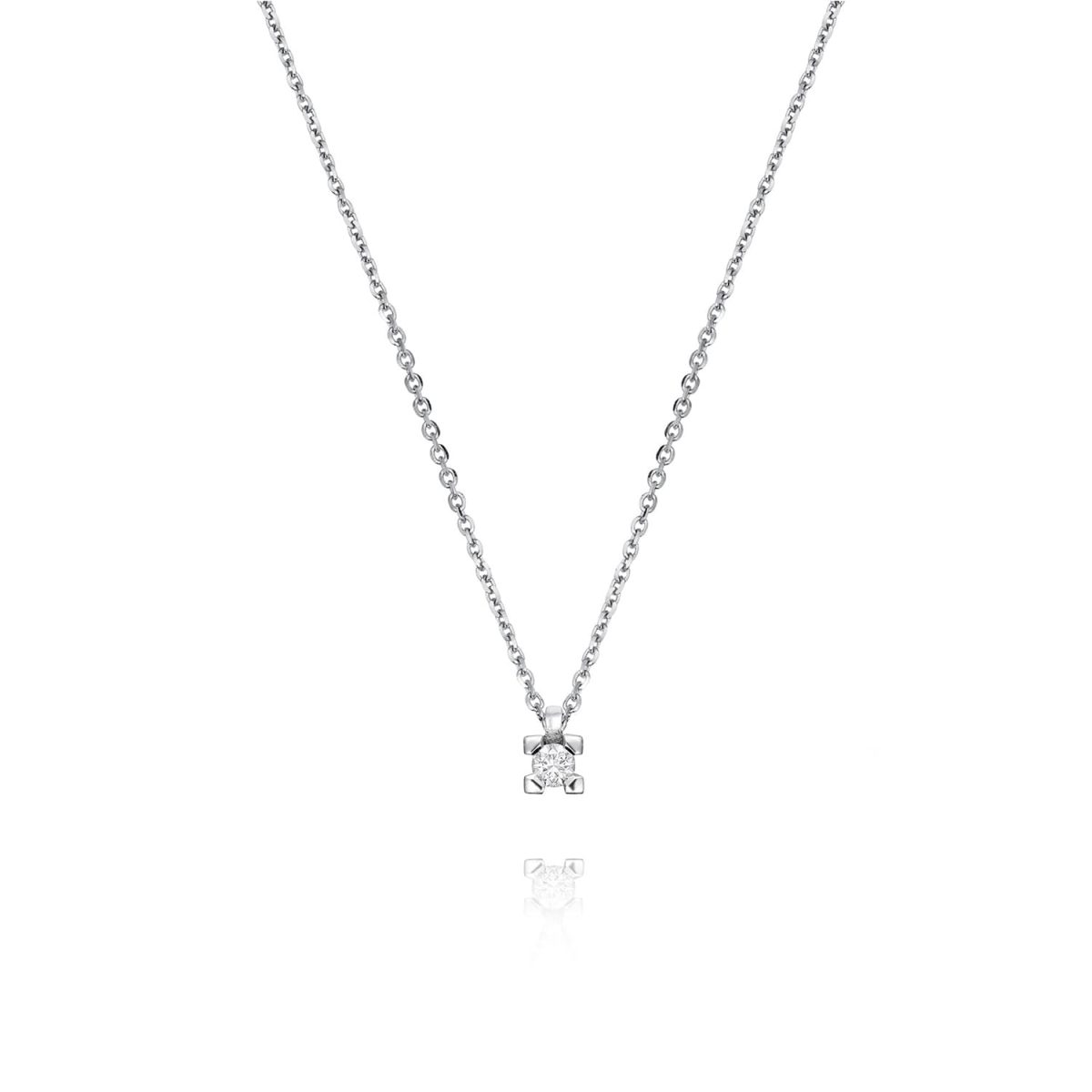 Collar Grace Collar de oro blanco de 18K con un diamante de 0,10ct talla brillante.
