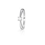 Anillo Wedding Anillo de oro blanco de 18K con un diamante de 0,15ct talla brillante.