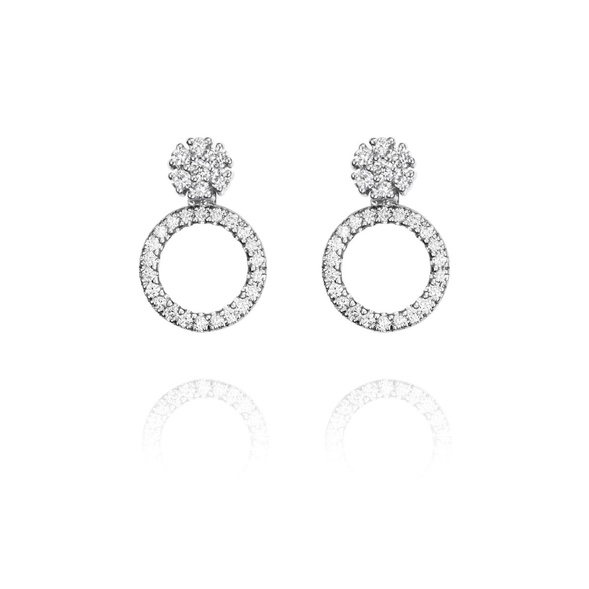 Pendientes NEW ENSEMBLE Pendientes de oro blanco de 18K compuestos de dos partes que nos ofrece una triple versión con 0,47ct de diamantes talla brillante.