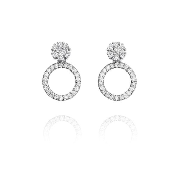 Pendientes NEW ENSEMBLE Pendientes de oro blanco de 18K compuestos de dos partes que nos ofrece una triple versión con 0,47ct de diamantes talla brillante.