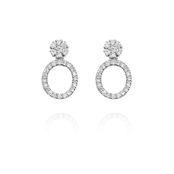 Pendientes NEW ENSEMBLE Pendientes de oro blanco de 18K compuestos de dos partes que nos ofrece una triple versión con 0,47ct de diamantes talla brillante.