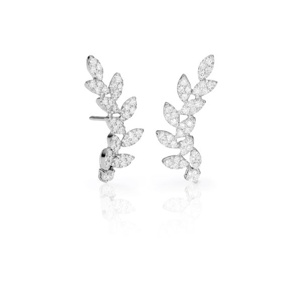 Pendientes Fierce Pendientes de oro blanco de 18K adornados con 0,76ct de diamantes talla brillante.