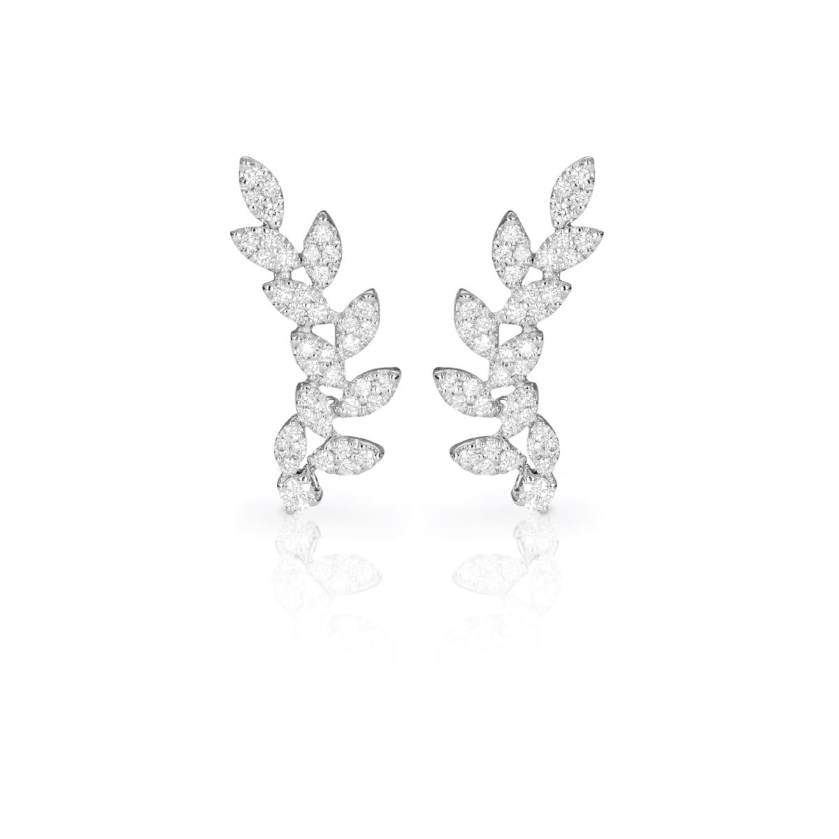 Pendientes Fierce Pendientes de oro blanco de 18K adornados con 0,76ct de diamantes talla brillante.