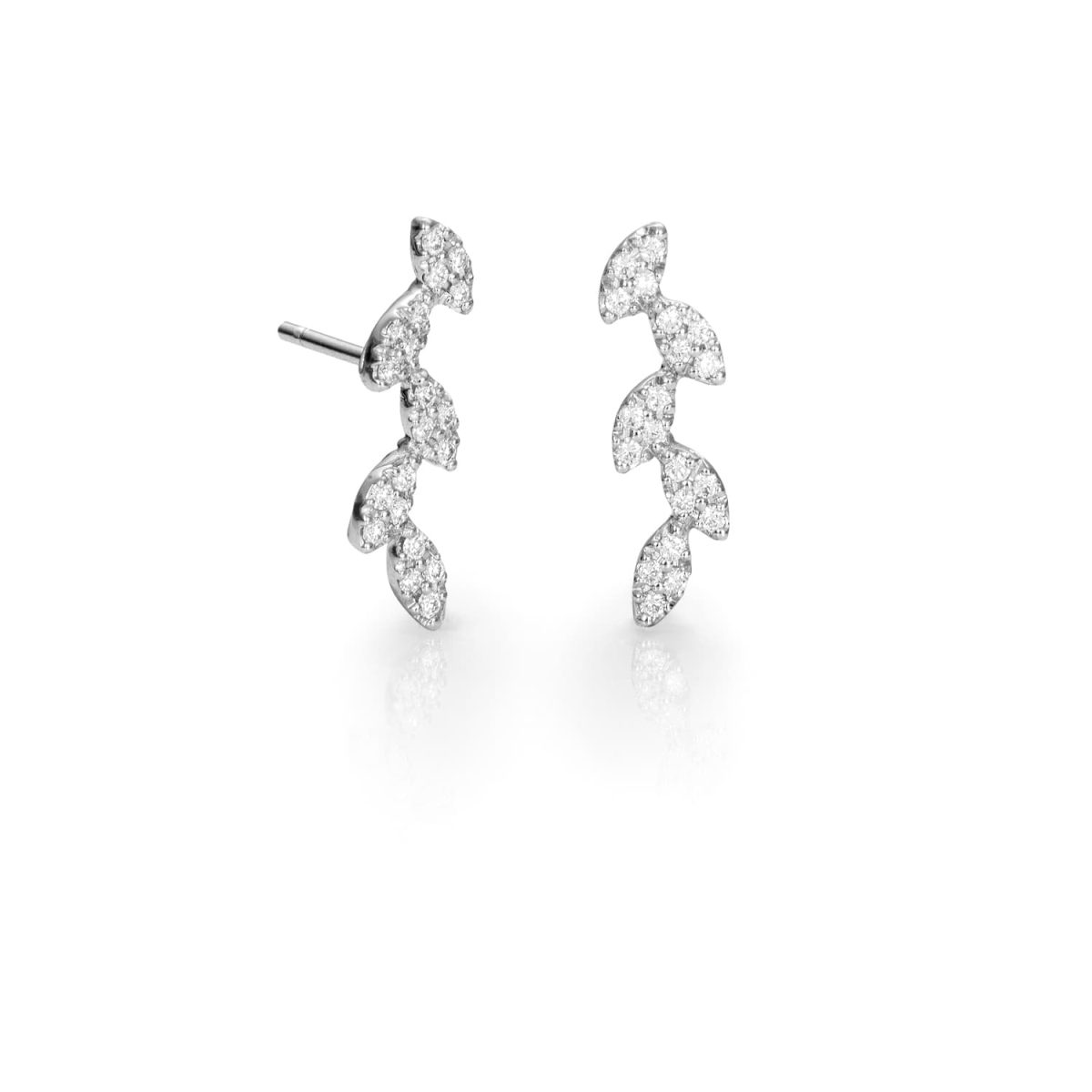 Pendientes Fierce Pendientes de oro blanco de 18K adornados con 0,34ct de diamantes talla brillante.