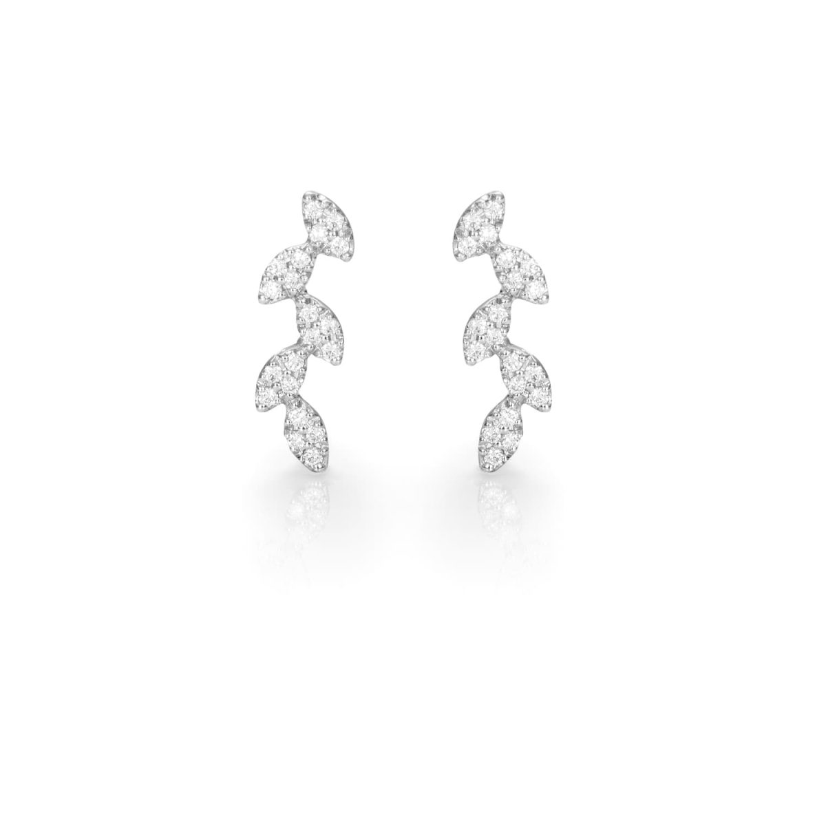 Pendientes Fierce Pendientes de oro blanco de 18K adornados con 0,34ct de diamantes talla brillante.