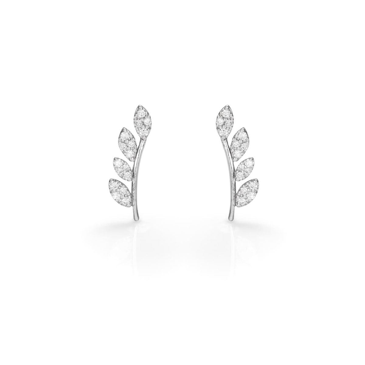 Pendientes Fierce Pendientes de oro blanco de 18K adornados con 0,25ct de diamantes talla brillante.