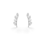 Pendientes Fierce Pendientes de oro blanco de 18K adornados con 0,25ct de diamantes talla brillante.