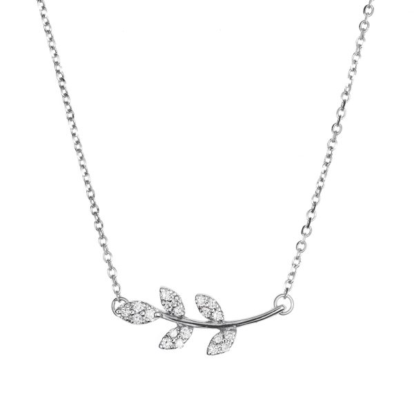 Collar Fierce Collar de oro blanco de 18K adornado con 0,15ct de diamantes talla brillante.