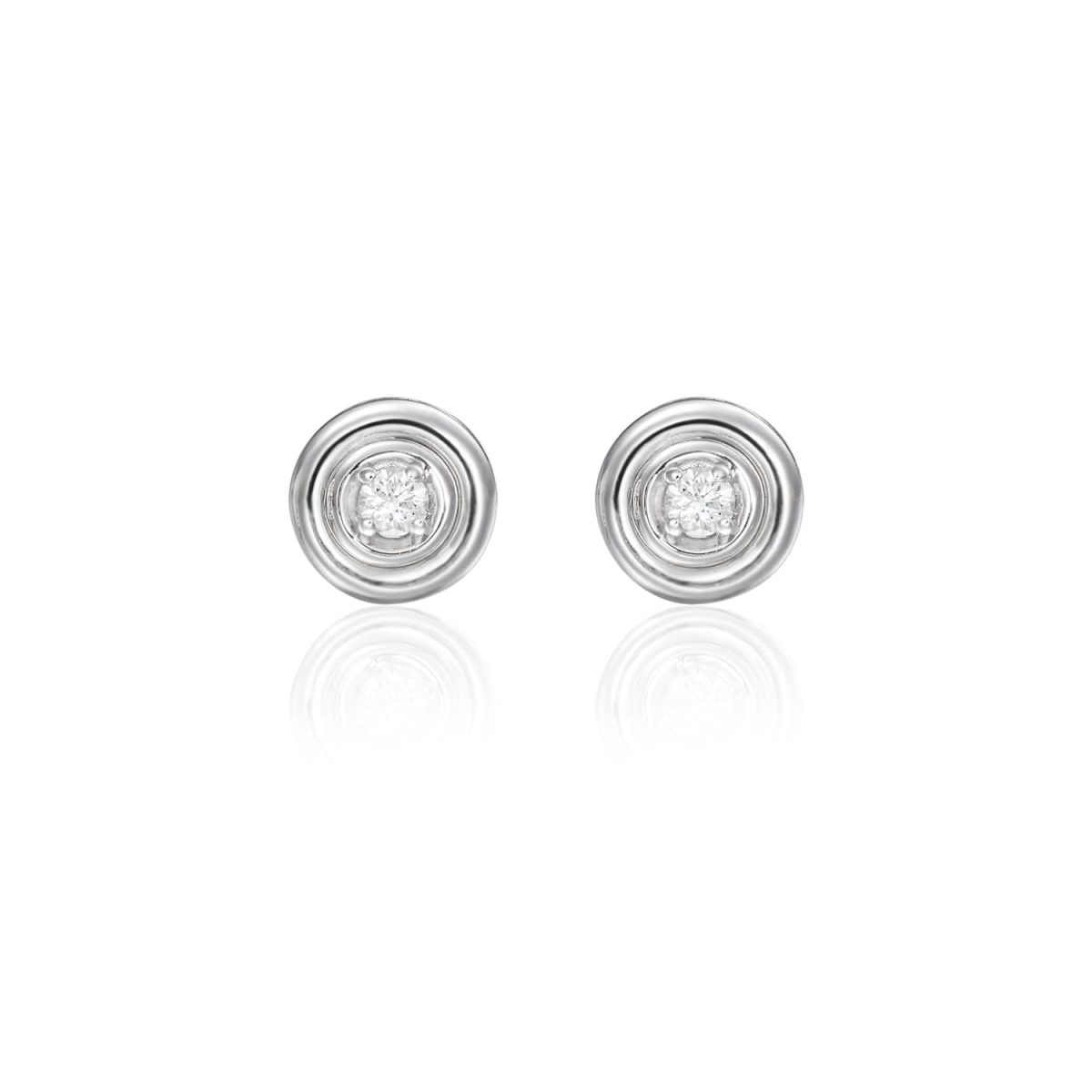 Pendientes Classic Pendientes de oro blanco de 18K adornados con 0,27ct de diamantes talla brillante.