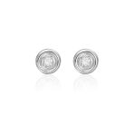 Pendientes Classic Pendientes de oro blanco de 18K adornados con 0,27ct de diamantes talla brillante.