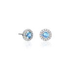 Pendientes Wedding Colour Pendientes de oro blanco de 18K adornado con 0,20ct de diamantes talla brillante y 0,72ct de topacio azul.