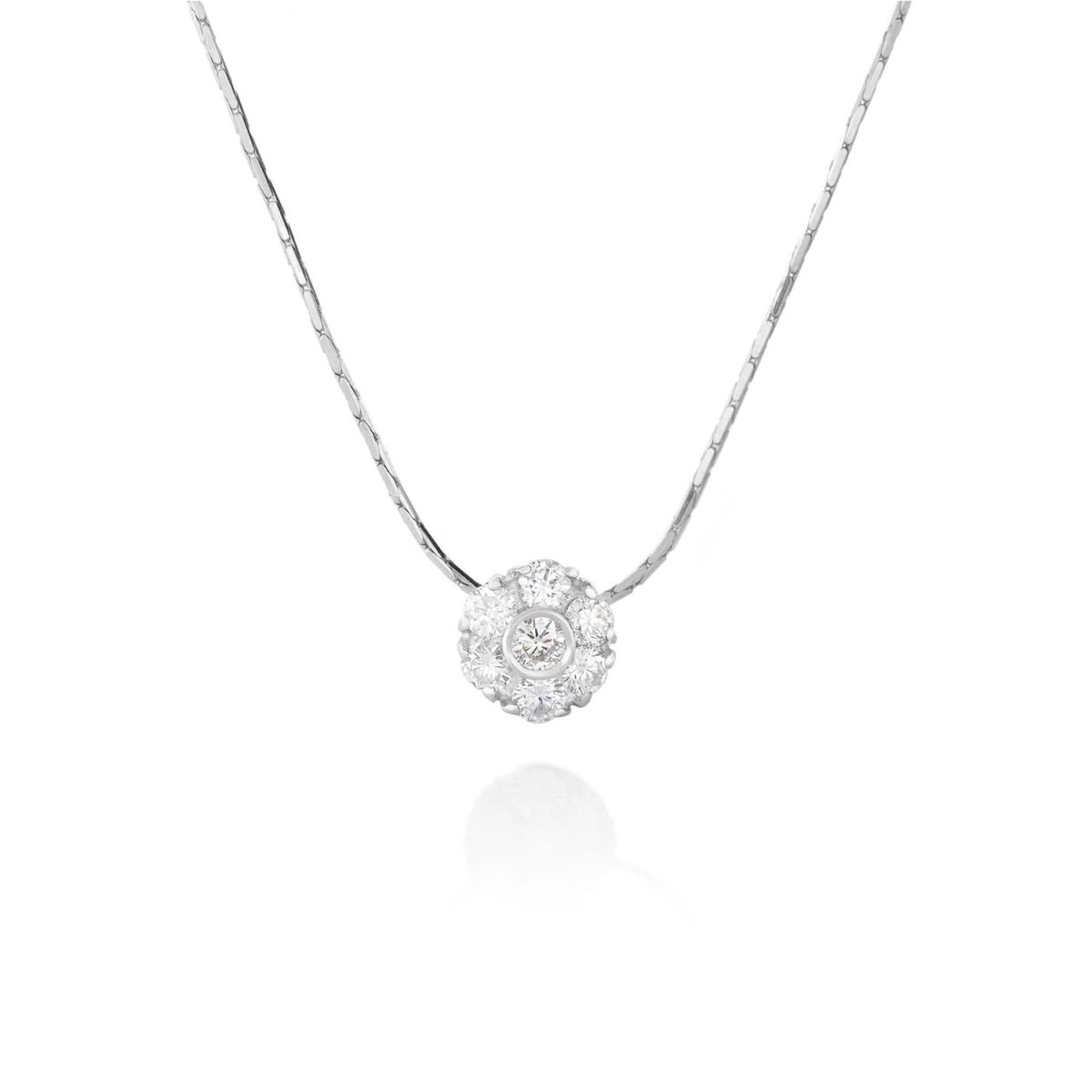 Collar Classic Collar de oro blanco de 18K adornado con 0,53ct de diamantes talla brillante.