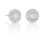 Pendientes Wedding Pendientes de oro blanco de 18K adornados con 0,60ct de diamantes talla brillante.