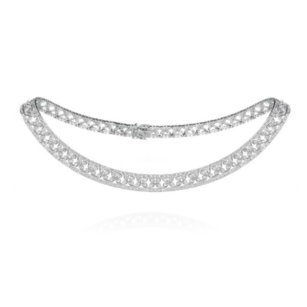 Collar Special Collar de oro blanco de 18K adornado con 6,62ct de diamantes talla brillante.
