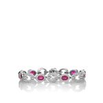 Pulsera Unique Pulsera de oro blanco de 18K adornada con 8,20ct de rubíes naturales talla oval y 1,72ct de diamantes talla brillante.