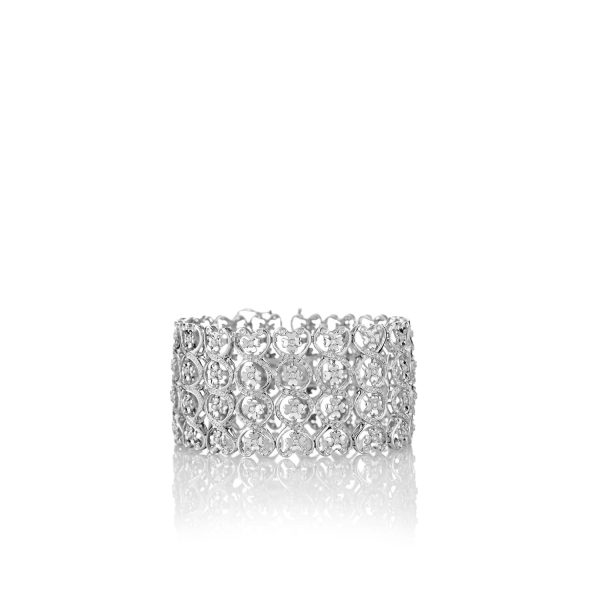 Pulsera Special Pulsera de oro blanco de 18K adornada con 2,60ct de diamantes talla brillante.